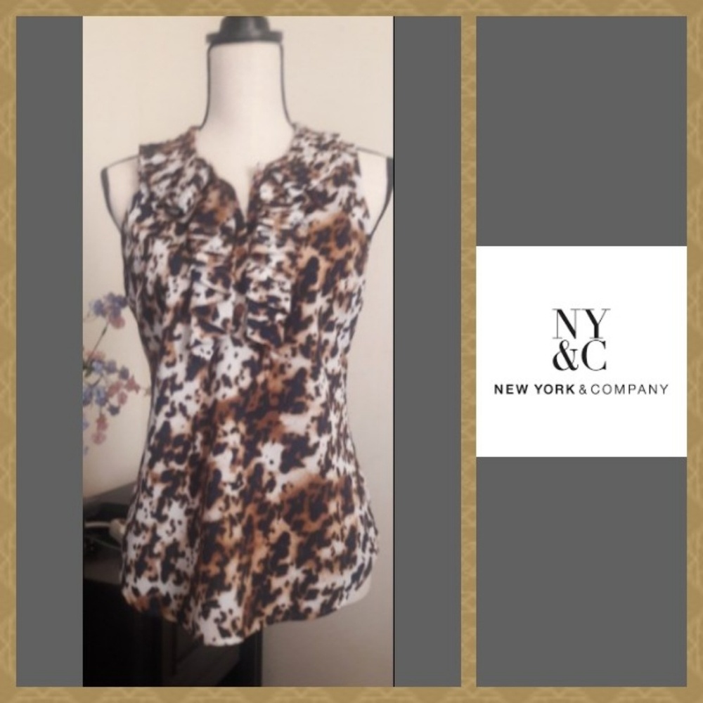 💋 NY & Co Sheer Printed Top
